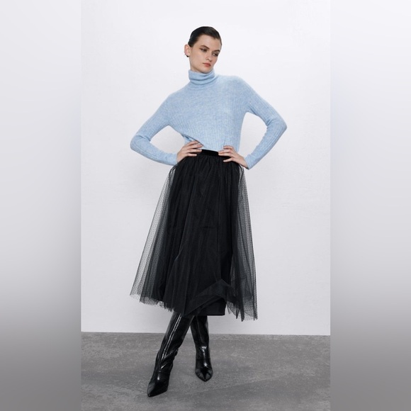 Zara Tulle polka dot skirt midi maxi - Picture 1 of 4